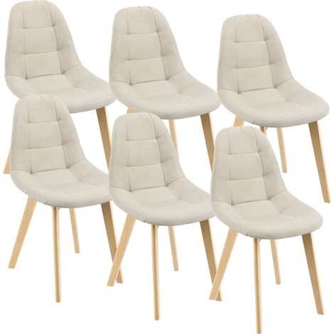Set di 6 sedie per sala da pranzo 86 x 53 x 47 cm beige 030006785