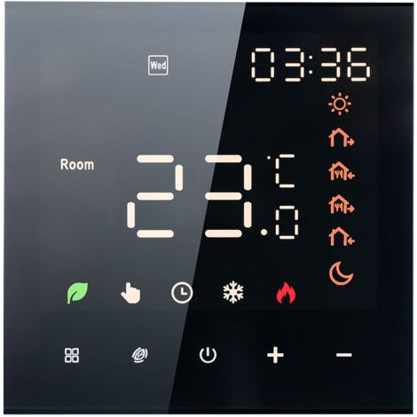 Thermostat intelligent, 16A Thermostat programmable numérique à écran tactile LCD, Thermostat intelligent numérique mural pour chauffage électrique