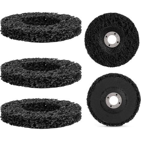Disques abrasifs Poly Strip 100mm noir x5 – Décapage peinture rouille pour meuleuse angulaire, nylon polyuréthane robuste (1/5)