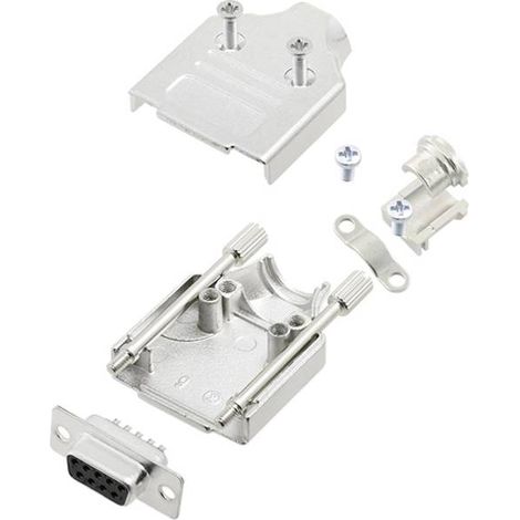 TRU COMPONENTS TCMHDM09DBSK 7709884 KIT connettori femmina SUB-D 180 ° Numero Poli (num): 9 Punte a saldare 1 pz.