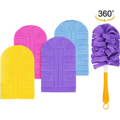 Recharges Plumeau Électrostatiques – 360°, Microfibre Lavable – Compatibles Swiffer – Lot 4 (1/5)