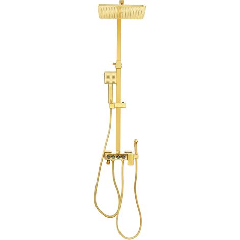 Kit de Robinet de Douche Complet avec Colonne de Douche et Piano, Garniture de Douche Pour Salle de Bain avec Colonne Réglable 73-115cm, 4 Modes de Débit d’Eau (1/5)