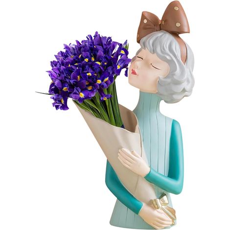 für Mädchen Dekorative Keramikfigur schöner Blumenständer