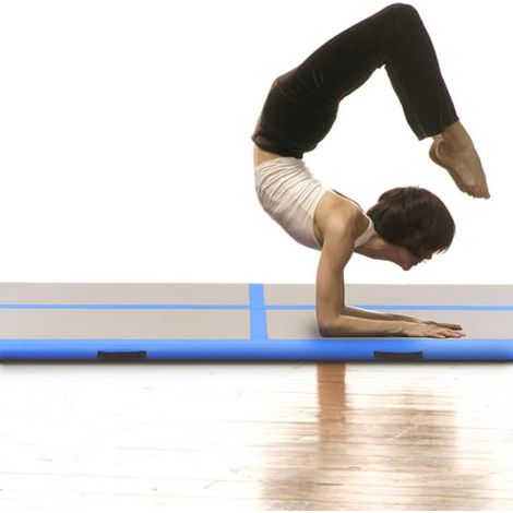 vidaXL Esterilla inflable de gimnasia con bomba 500x100x10 cm PVC azul (1/2)