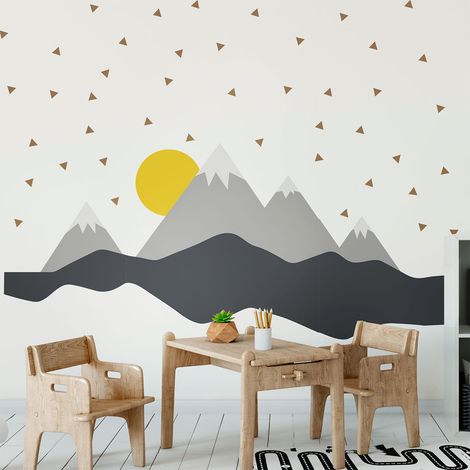 Stickers enfant montagnes scandinaves nordika 60 x 90 cm (1/5)