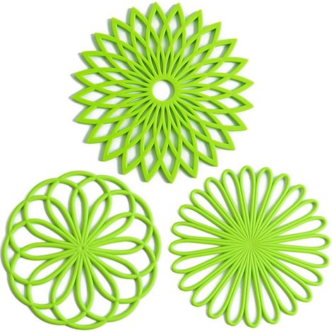Sous-verre à roulettes en silicone pour pots de fleurs multiples, isolation de haute qualité, souple, ferme, antidérapant et tasse bleue. (1/5)
