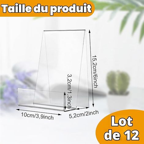 Porte-Livres en Acrylique Transparent 100x100x150mm Épaisseur 2mm Serre-livres pour Bureau École Boutique et Bibliothèque (1/4)