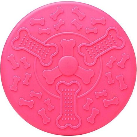 Weicher Gummi-Frisbee für Hunde - Bunte Frisbee für Hundeuhren (18 cm, Rosa)