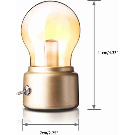 Wiederaufladbare LED-Lampe per USB mit Retro-Metall-Wippschalter, energiesparend und stilvolle Schreibtischbeleuchtung (1/5)