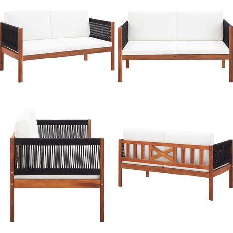 Canapé de jardin à 2 places Bois d'acacia massif - Canapé De Jardin - Mobilier De Jardin - Banc De Jardin - Acacia Massif - Chaise Longue - Home & Living (1/5)