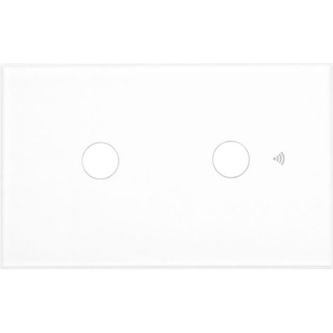 Interruttore Led Dimmer Taglio Di Fase, Pannello Touch, Colore Bianco, WIFI + Bluetooth, APP TUYA Smart Life, 220V 10A, 120X72X38mm Per Scatola 503, IP20, Disponibili 1,2,3 Tasti (2 Tasti) (1/3)