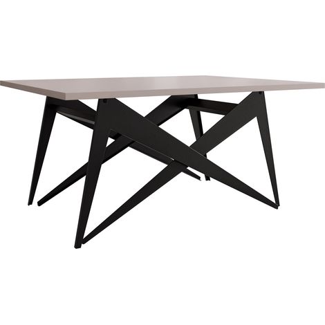 Mesa de centro convertible Oswego 150, Cachemira + Negro, 45x70x90cm, Diámetro: 0, Aglomerado laminado, Angular
