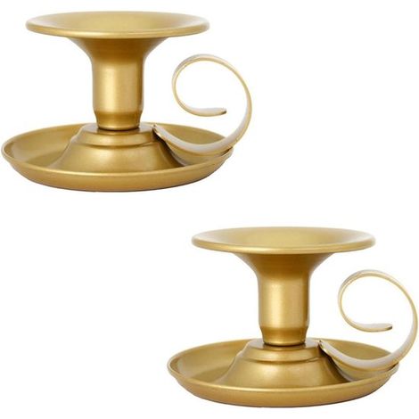 Chandeliers - 2 Pièces - Porte-bougies - Bougeoir - Fer - Porte-théière - Accessoires Décorés - Accessoires de Maison - Φ2.5 cm - 10106.5 cm - Goud (1/5)