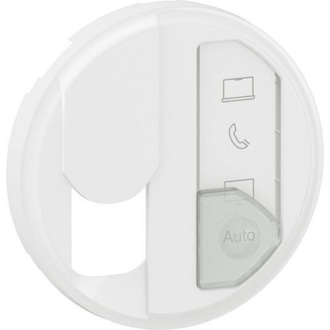 Enjoliveur prise simple RJ45 avec reprérage média Céliane - Blanc (CB0348) (1/2)