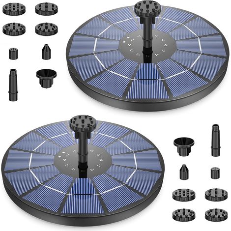 Fontaine Solaire Pompe 3,5 W Flotté Solaire Panneau intégré Batterie avec 6 Buses Idéal pour Petit étang Salle de Bain d'oiseaux Fish Tank Décoration de Jardin 18 cm(1PC (1/5)