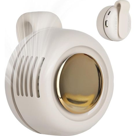 Mini ventilatore a clip senza pale con rotazione a 360° – ventilatore portatile ricaricabile tramite USB-C per collo e vita, raffreddamento personale silenzioso per camicie, borse, ufficio, viaggi e (1/5)