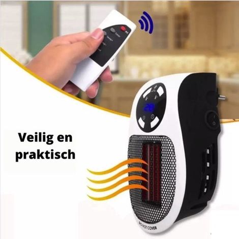 Mini-Keramikheizkörper – 500 W – Geeignet für Räume bis 20 m² – Timerfunktion – weiß