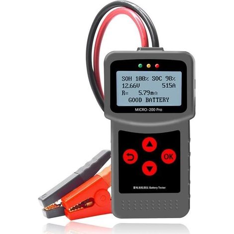 Testeur de batterie de voiture,Testeur de charge de testeur de batterie de voiture automobile 12V et 24V multilingue 30-220Ah avec (1/4)
