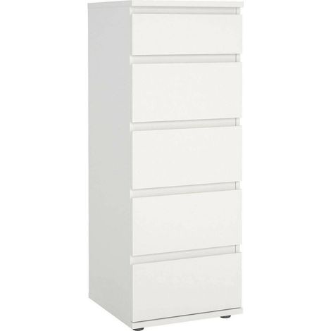 Dmora - Cassettiera Abelarda, Settimino multiuso, Comò camera da letto, Mobile con cassetti, 40x40 h107 cm, Bianco