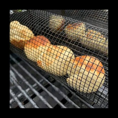 Grille Barbecue - Cylindre Acier Inoxydable - Pour Feu de Camp et Camping - Diamètre 20 cm - 1 Pièce (1/5)