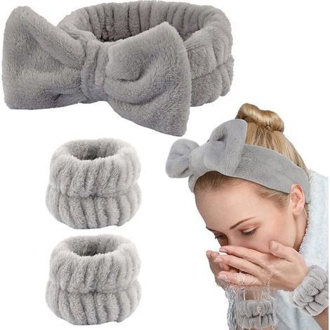 Gesichtsband, Armband, Waschset, Haarbänder mit Schleife für Wellness (1/5)