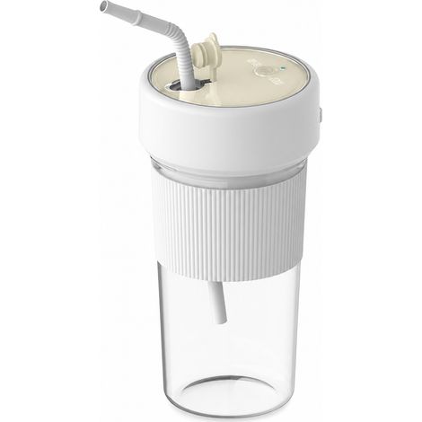 Blender portable rechargeable USB 350 ml à 6 lames, gobelet à jus blanc (1/5)