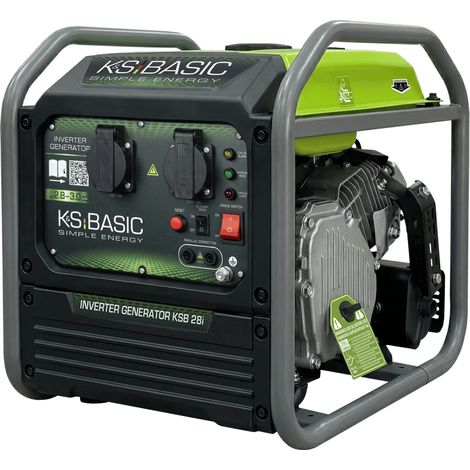 Könner & Söhnen Generador Inverter KSB 28i, 2,8 kW (pico), 2 enchufes Schuko, Silencioso, Onda Sinusoidal Pura, Tecnología ECO, Pies Antivibraciones, Ideal para Camping y Hogar (1/5)