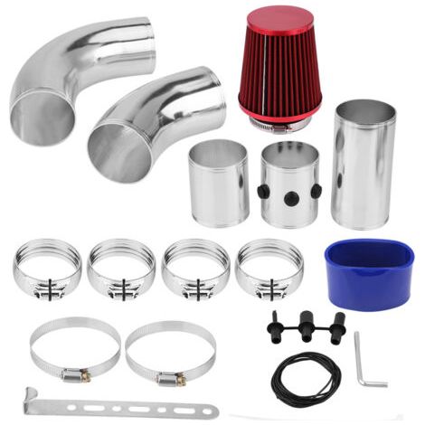 Conducto de admisión de aire frío, filtro de aleación de aluminio de 76 mm, inoxidable, universal y práctico para vehículos. (1/5)