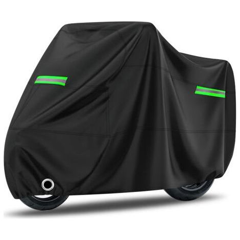 Motorcycle Cover, for 245X105X125Cm Motorcycles, Lightweight and Durable, Easy to Install and Store, Suitable for Various Motorcycle Models, Black (1/5)