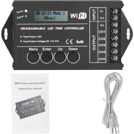 Contrôleur LED Multifonction Programmable WiFi pour Éclairage avec Minuterie (1/5)