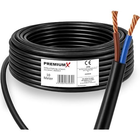 Câble de raccordement flexible PVC pour connexions électriques intérieures 2 x 1,5 mm² 10 m (1/5)