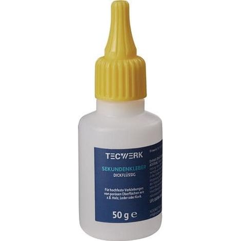 TECWERK Sekundenkleber dickflüssig 50g farblos Flasche TECWERK (1/2)