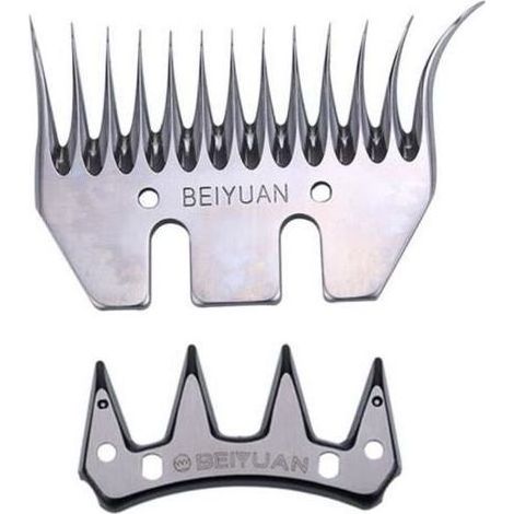 pair BEIYUAN Lame tondeuse 13 dents courbées pour tonte mouton chèvre alpaga bétail en acier inoxidable (1/4)