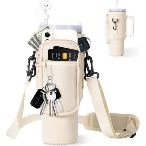 Sacoche pour bouteille d'eau, sac bandoulière pour le sport, la course à pied et le quotidien, blanc