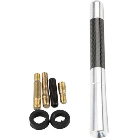 TRADE SHOP - Antenna Sportiva Universale Per Auto 12 Cm Accessori Ricambio Autoradio Argento - (1/2)