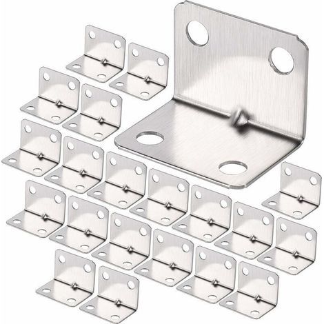 Eckverbinder aus Edelstahl, robuste 90°-Winkelverbinder, rechtwinklige Winkelverbinder, kleine Holzbefestigungswinkel, rechtwinklige Stützstreben zur Befestigung von Zäunen, Tischen und Regalen (100 S (1/5)