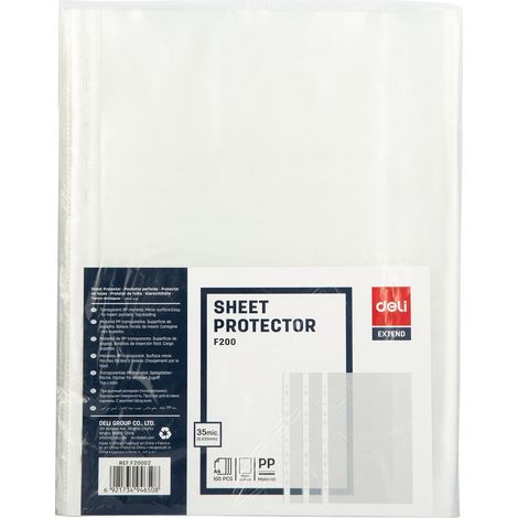 DELI C.100 fundas multitaladro PP cristal 35 micras A4