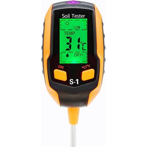 4-in-1 Soil PH Meter, Digital Soil Moisture Meter, Plant Thermometer, Humidity Meter for Potted Plants, Garden Lawn, YMYNY (1/3)