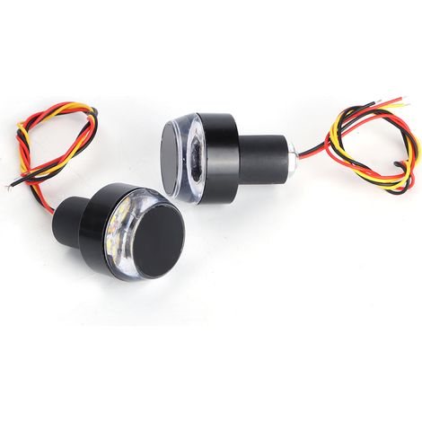 2x Feux de Guidon Moto LED Clignotants Indicateurs Extrémité Poignée Éclairage Latéral Blanc Bleu (1/5)