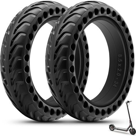 Pneu Plein 8 1/2 x2, Pneus Increvable 8,5 Pouces, Pneu Plein Trottinette 50/75-6.1, Roue Pleine Trottinette 8.5x2 Pouces pour Xiaomi Pro 2 1S M365 Mi 3, Zéro-Entretien & Haute Durabilité, 2PCS (1/5)