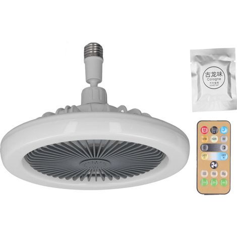 Petit ventilateur de plafond avec télécommande, support de lampe E27, vitesse réglable, ventilateur fermé 85 à 265V (1/5)