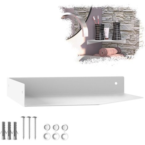 SOTECH Design Wand-Eckregal HOVER Höhe 3 cm inkl. Befestigungsset für Wandmontage, Länge 20 cm, Tiefe 20 cm, weiß, 1 Stück (1/5)