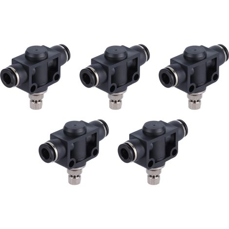Raccord de valve pneumatique 8mm, lot de 5 pièces, PVC résistant à la compression, accessoires de connexion durables pour régulateur de débit d'air. (1/5)