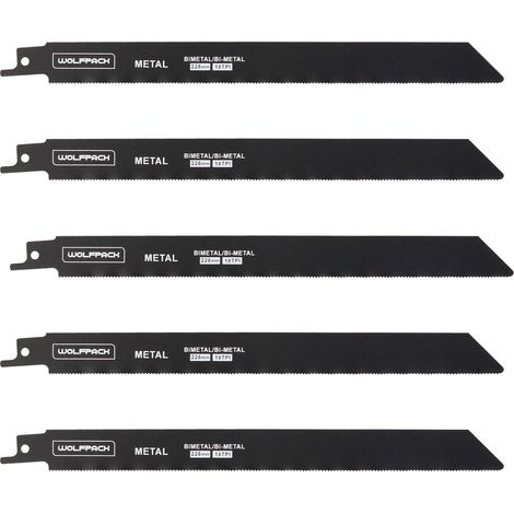 Lama per sega universale per metalli 228 mm. 18 Tpi. 5 pezzi. Sega per ferro: alluminio, rame, plastica