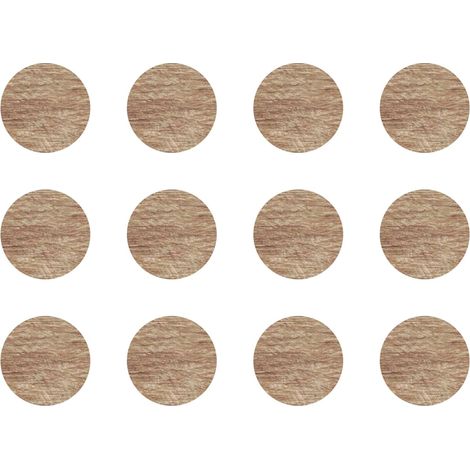 12x Cache vis adhésif autocollant diamètre 40mm protection bouchon trou obturateur meuble table chaise maison, Chêne sonoma 2 (1/4)