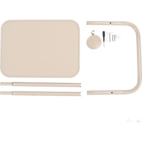Table de lit plateau TV pliable 3 réglages de hauteur plateau magnétique inclinable multi-angle pour chambre à coucher salon 18,9 x 13,78 pouces Beige (1/5)