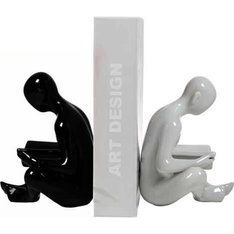 Set di fermalibri - Statuetta decorativa in bianco e nero (1/5)
