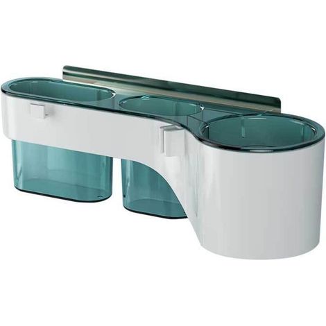 BoîTe de Rangement Transparente pour Salle de Bain PoinçOn Support pour SèChe-Cheveux Organisateur de Salle de Bain Tablettes pour Shampooing Brosse à Dents（orchidée paon）