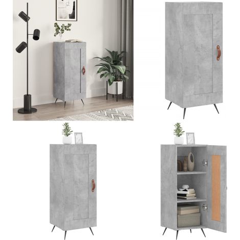 Buffet Gris béton 34,5x34x90 cm Bois d'ingénierie - Buffet Gris - Meuble Rangement - Armoire Design - Mobilier Salon - Commode - Home & Living (1/5)