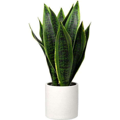 Künstliche Sansevieria Zimmerpflanze Kunstpflanze Weißer Keramiktopf 40.6cm (1/5)